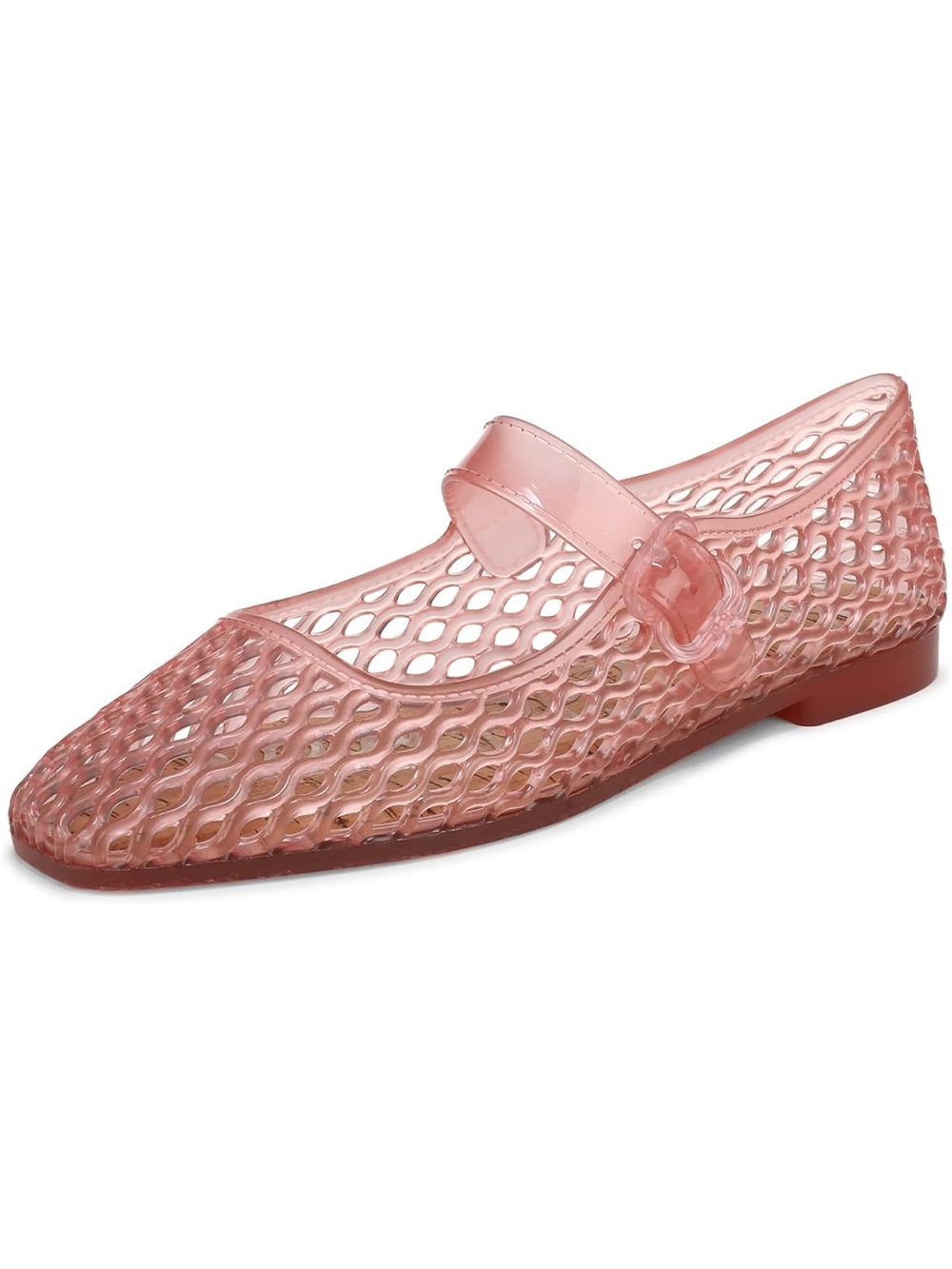 Sam Edelman Pink Jelly Mary Jane Flat with Lattice Cutouts